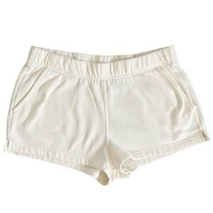 The North Face Fleece Logo Shorts Women’s XL ivory cream pull on comfy preppy